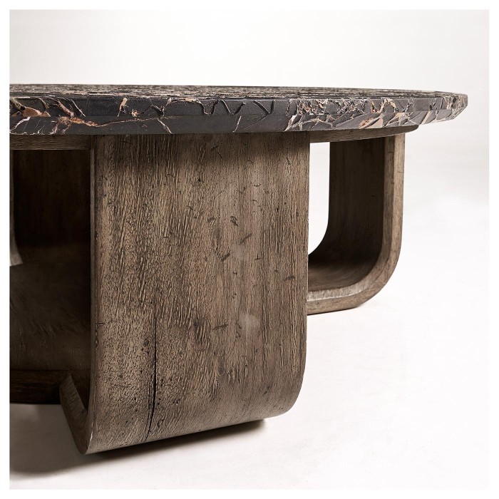 Stone Ridge Round Marble Cocktail Table Dark