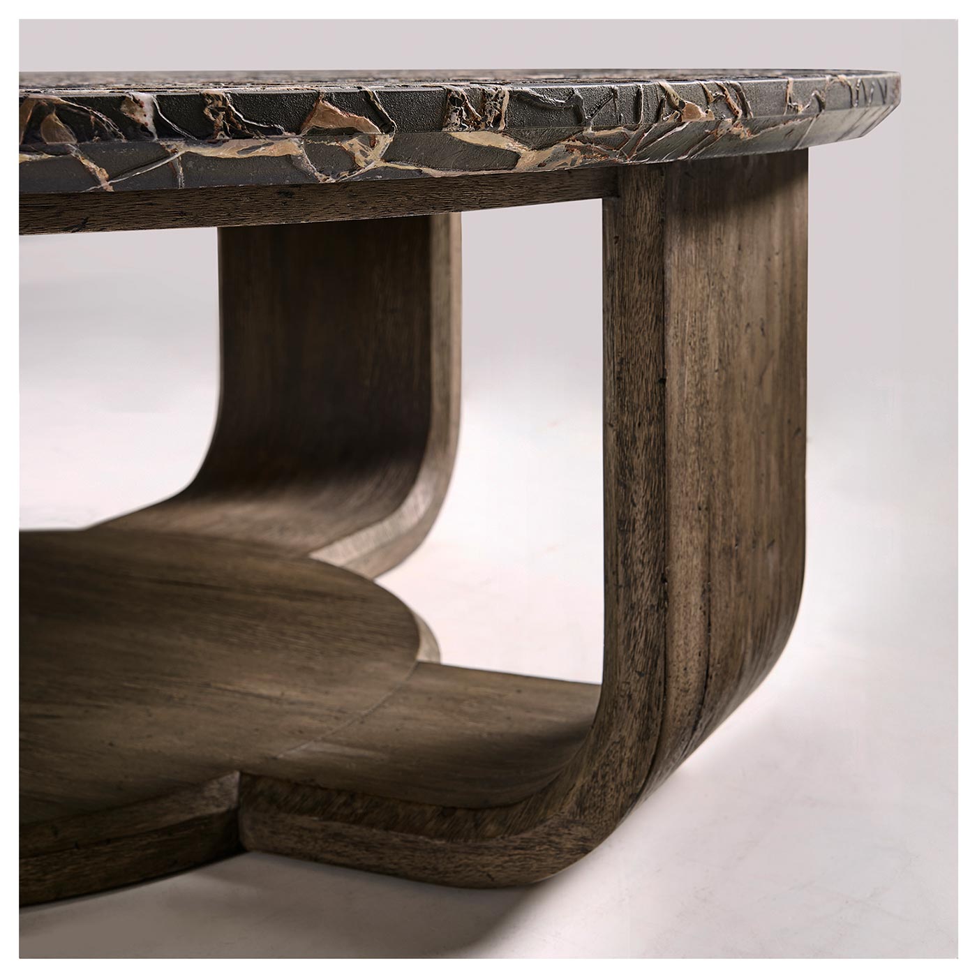 Stone Ridge Round Marble Cocktail Table Dark