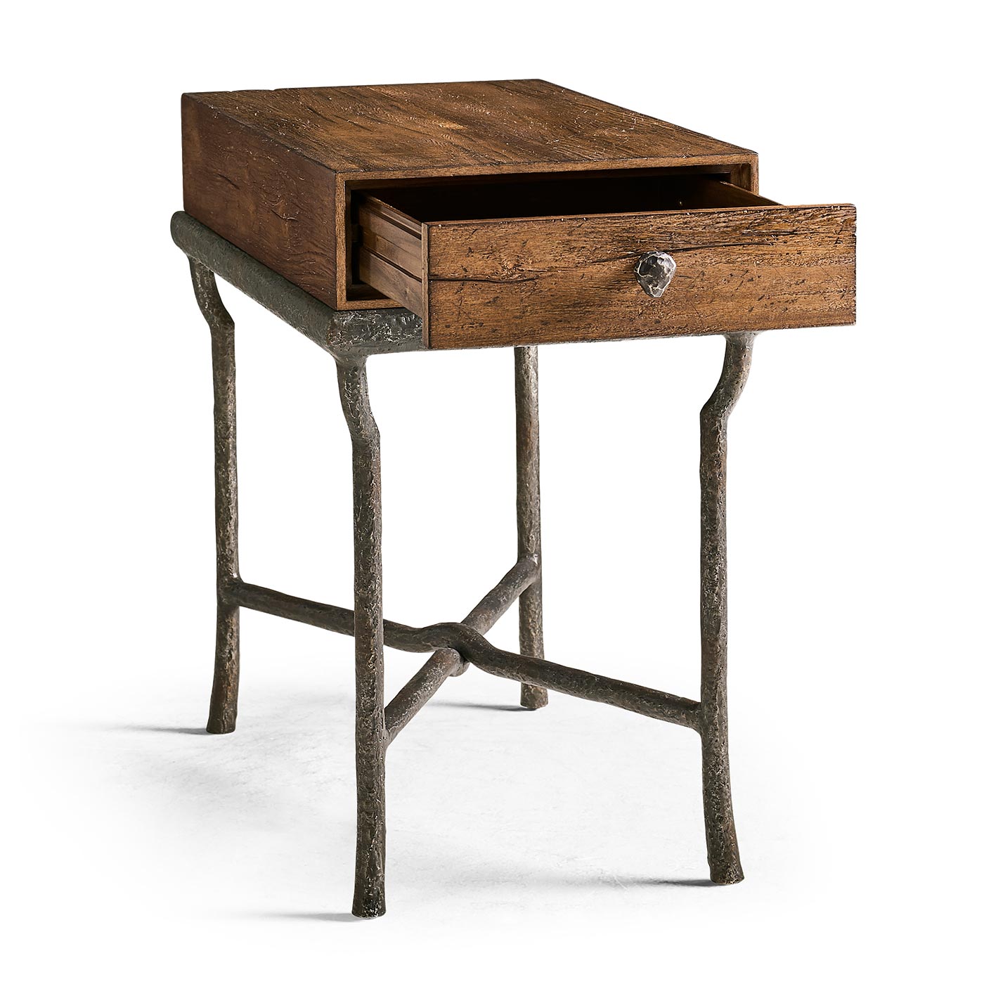 Forge Iron Storage Side Table