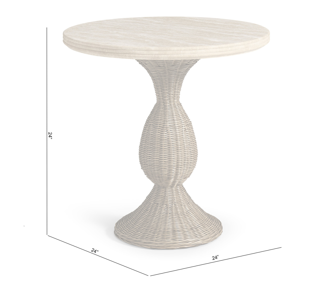 Palm Court Round Travertine Accent Table