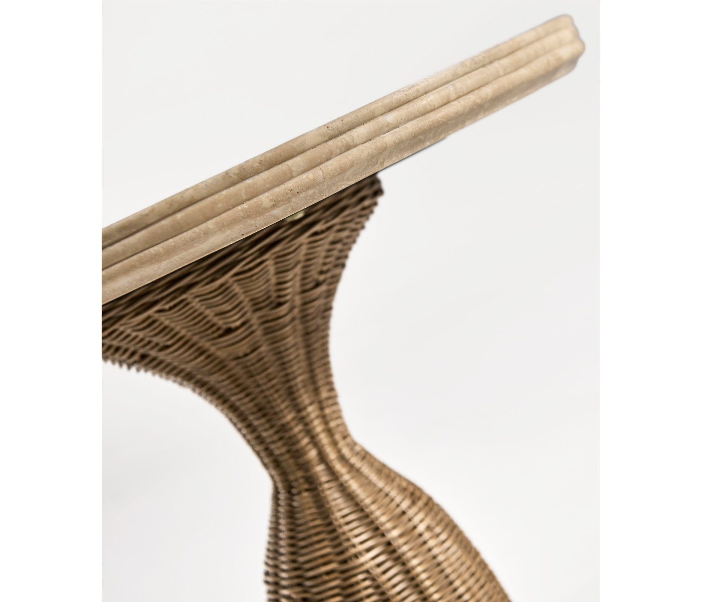 Palm Court Round Travertine Accent Table