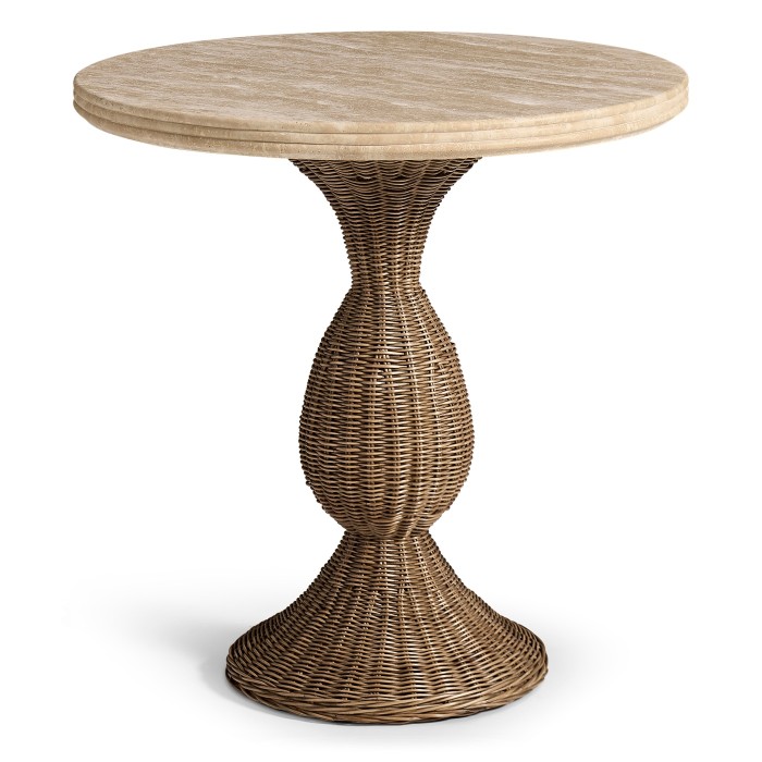 Palm Court Round Travertine Accent Table