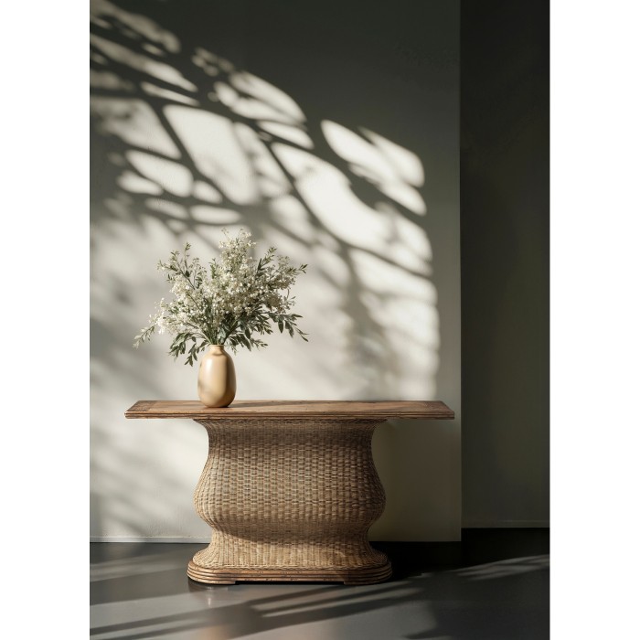 Palm Court Rattan Console Table