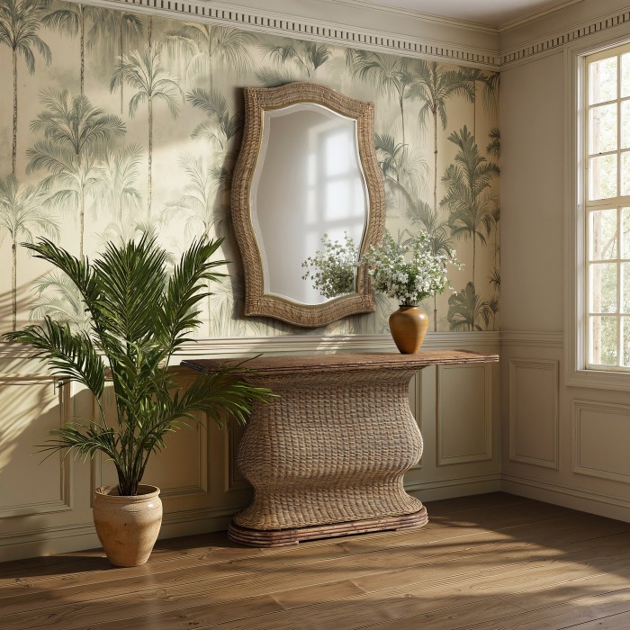 Palm Court Haven Rattan Wall Mirror