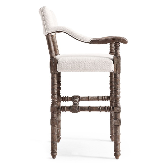 Caldera Oscura Upholstered Arm Chair Bar Stool