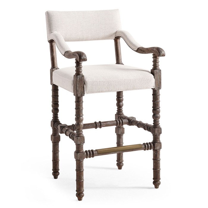 Caldera Oscura Upholstered Arm Chair Bar Stool
