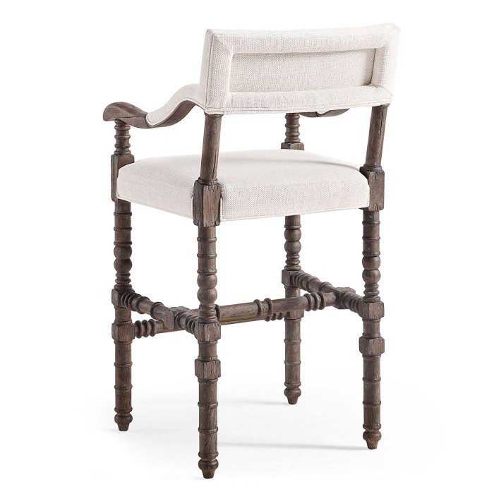 Caldera Oscura Upholstered Arm Chair Bar Stool