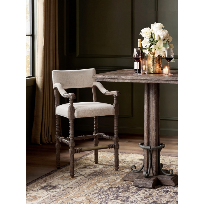 Caldera Oscura Upholstered Arm Chair Bar Stool