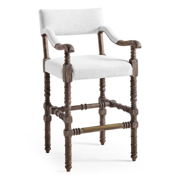 Caldera Oscura Upholstered Arm Chair Bar Stool