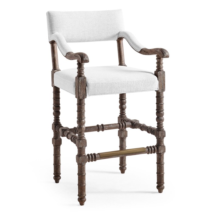 Caldera Oscura Upholstered Arm Chair Bar Stool