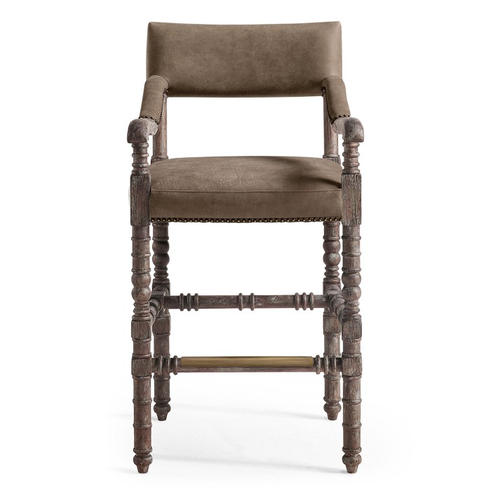Caldera Oscura Leather Arm Chair Bar Stool