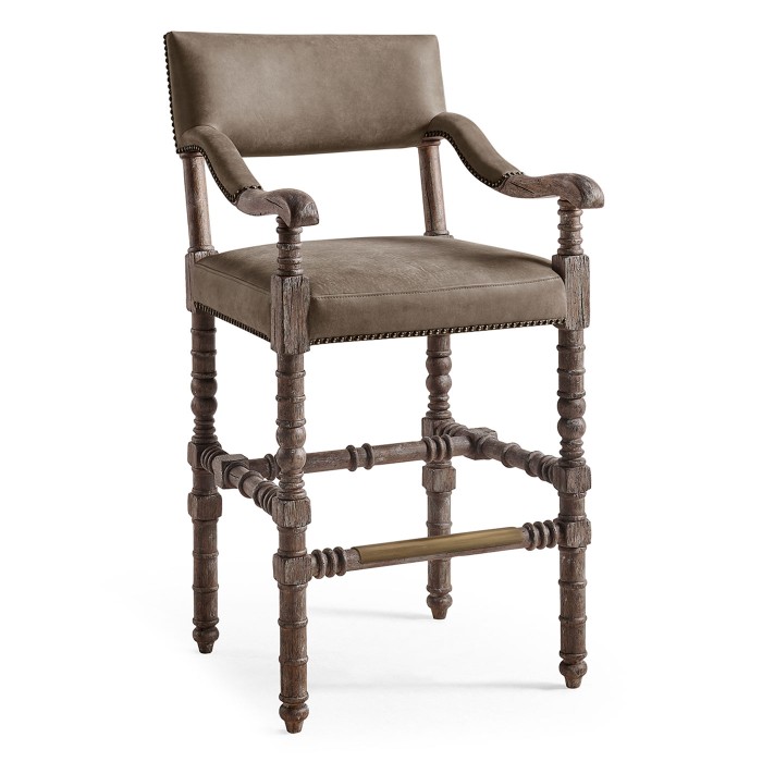 Caldera Oscura Leather Arm Chair Bar Stool