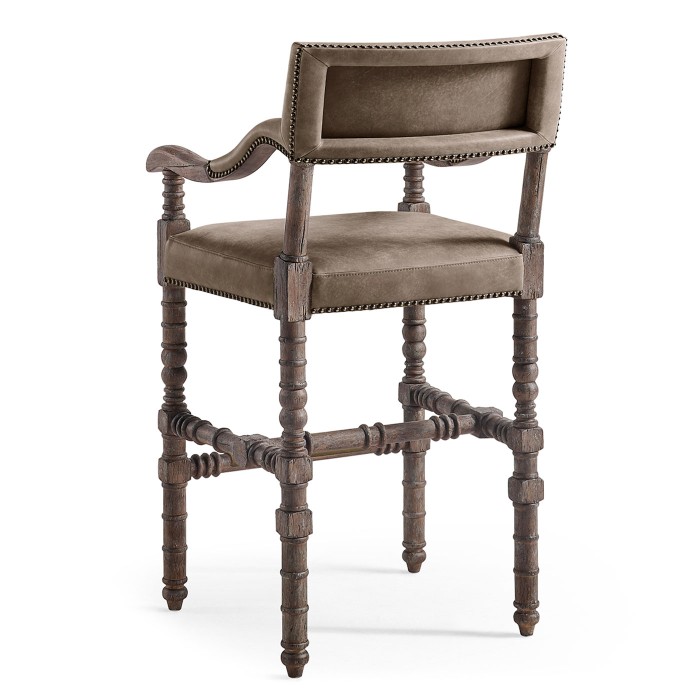 Caldera Oscura Leather Arm Chair Bar Stool
