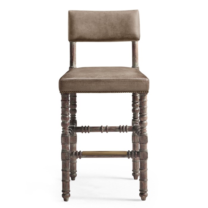 Caldera Oscura Leather Armless Bar Stool