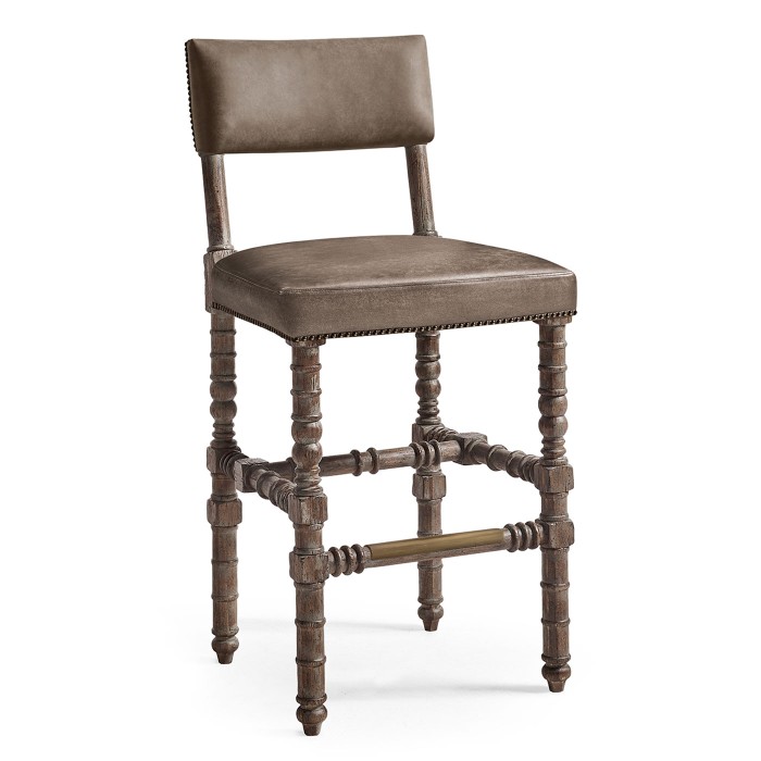 Caldera Oscura Leather Armless Bar Stool