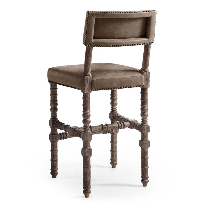 Caldera Oscura Leather Armless Bar Stool