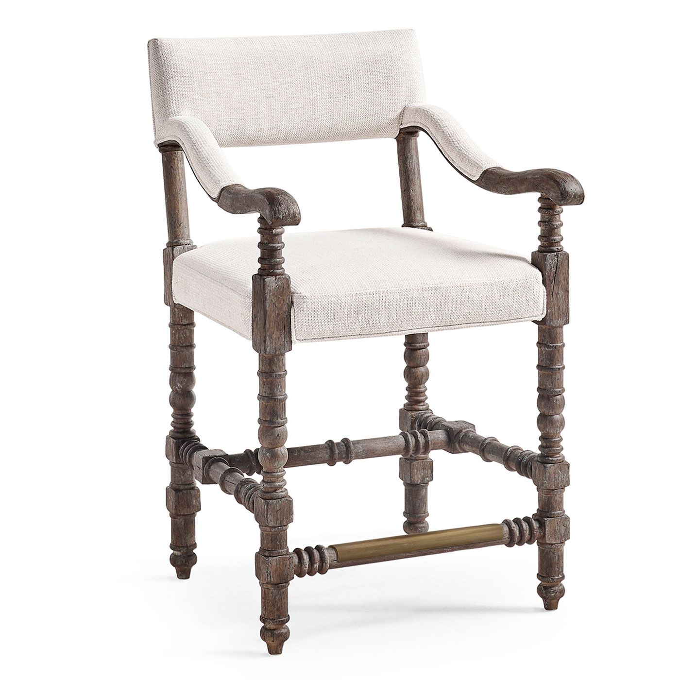 Caldera Osscura Upholstered Arm Chair Counter Stool