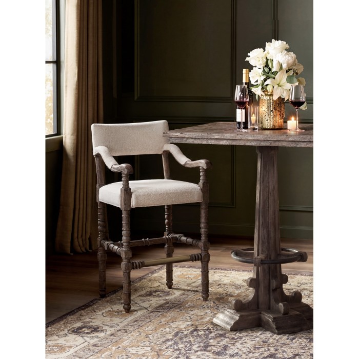 Caldera Osscura Upholstered Arm Chair Counter Stool