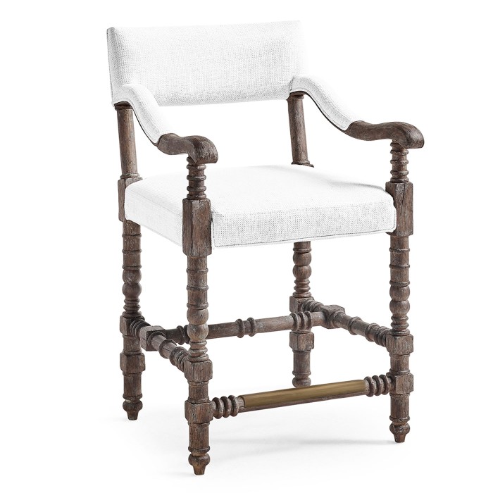Caldera Osscura Upholstered Arm Chair Counter Stool