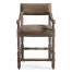Caldera Oscura Leather Arm Chair Counter Stool