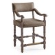 Caldera Oscura Leather Arm Chair Counter Stool