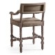 Caldera Oscura Leather Arm Chair Counter Stool