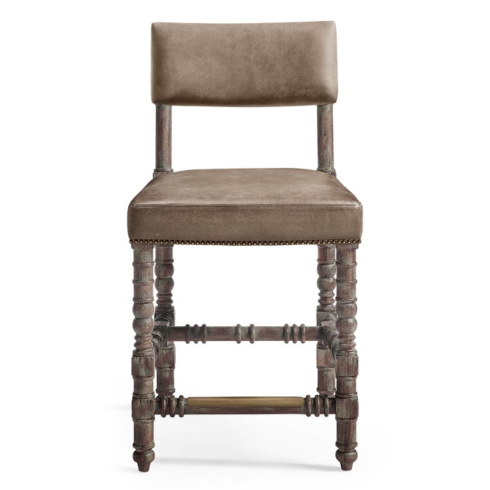 Caldera Oscura Leather Armless Counter Stool