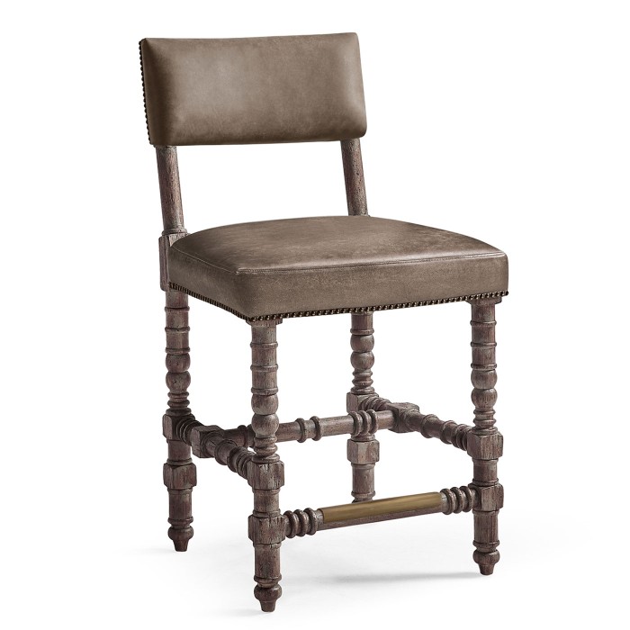 Caldera Oscura Leather Armless Counter Stool