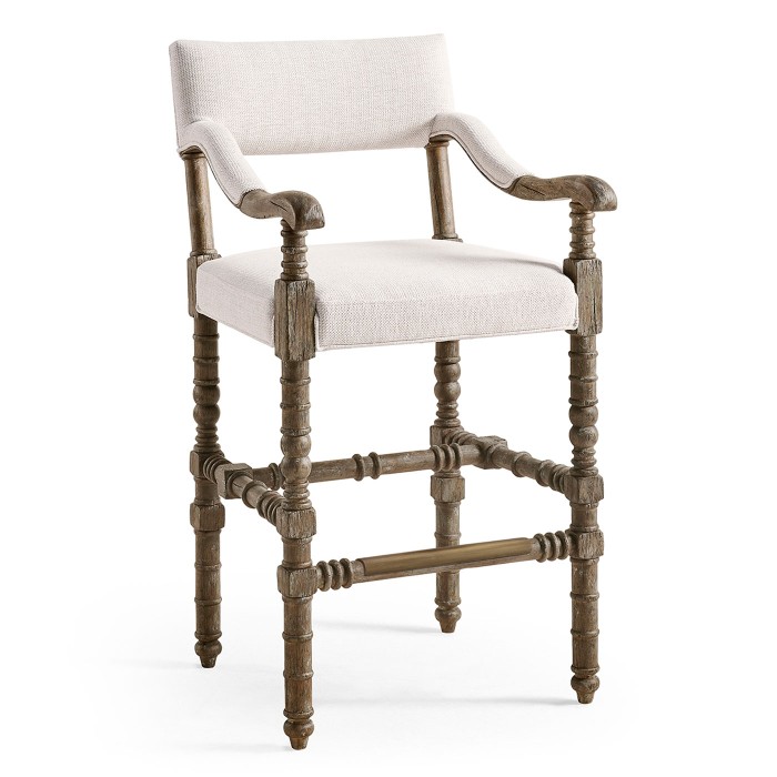 Caldera Light Upholstered Arm Chair Bar Stool