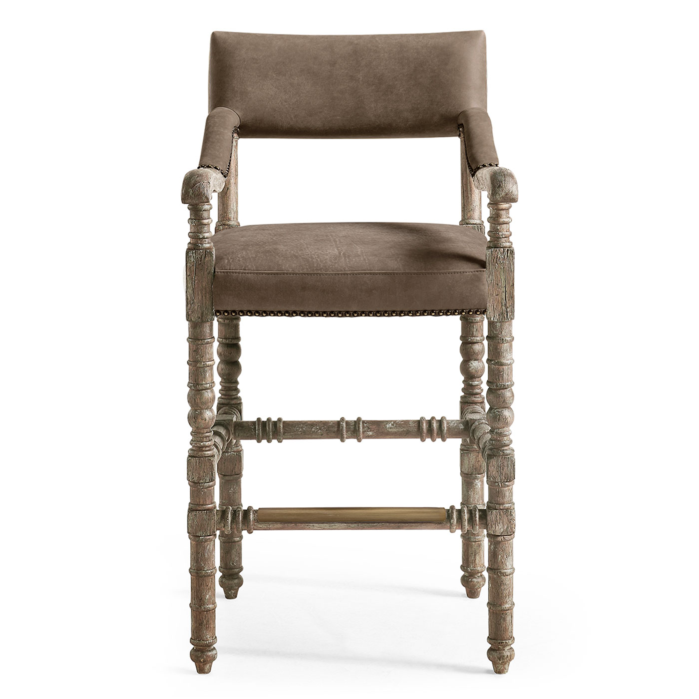 Caldera Light Leather Arm Chair Bar Stool