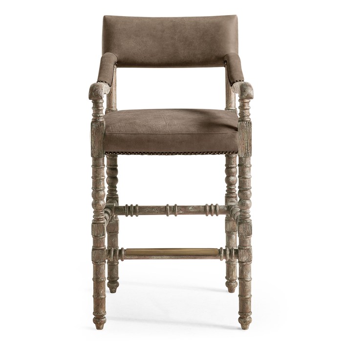 Caldera Light Leather Arm Chair Bar Stool