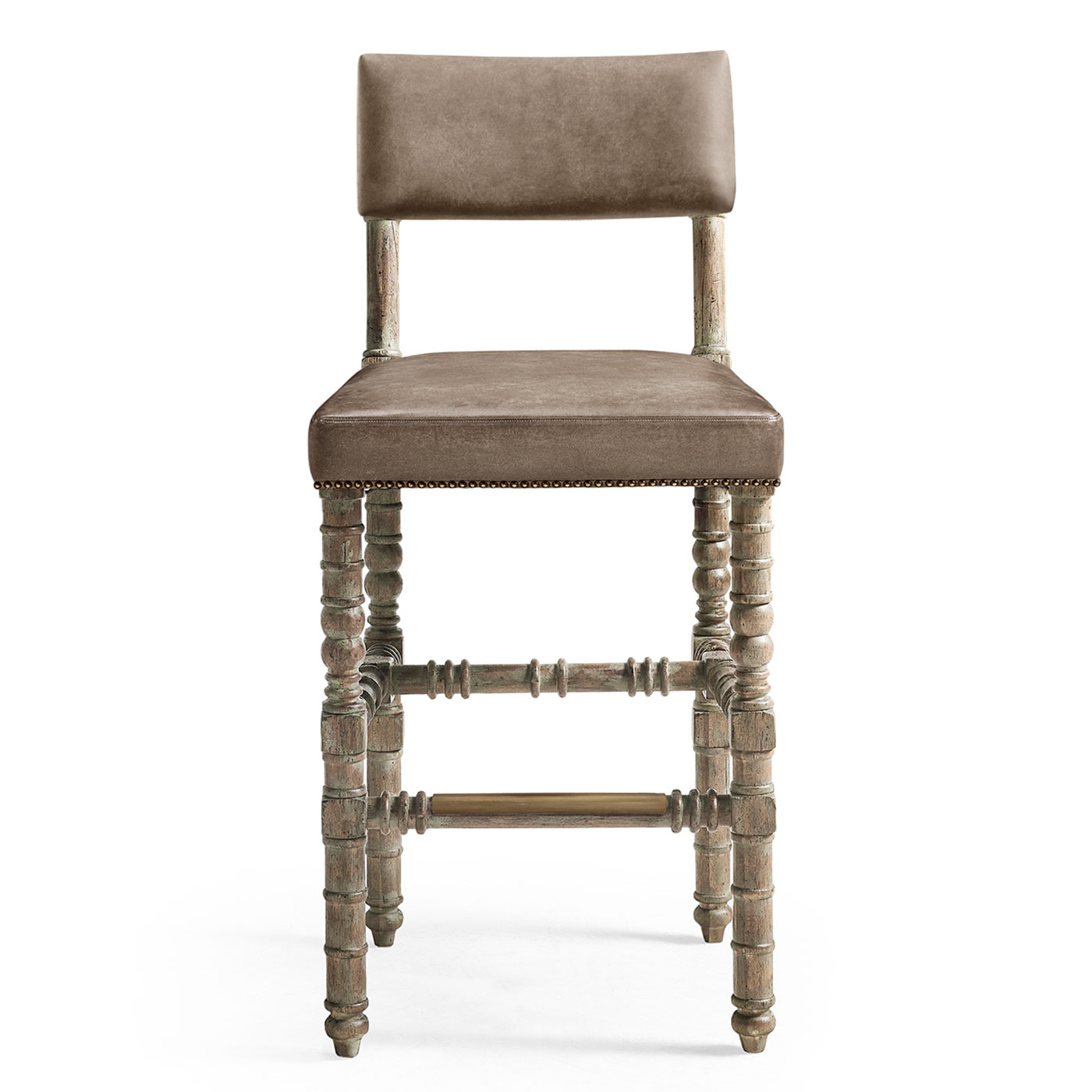 Caldera Light Leather Armless Bar Stool