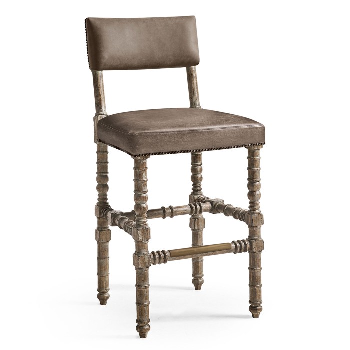 Caldera Light Leather Armless Bar Stool