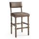 Caldera Light Leather Armless Bar Stool