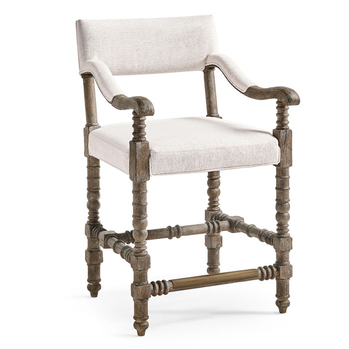 Caldera Light Upholstered Arm Chair Counter Stool