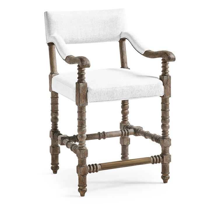 Caldera Light Upholstered Arm Chair Counter Stool