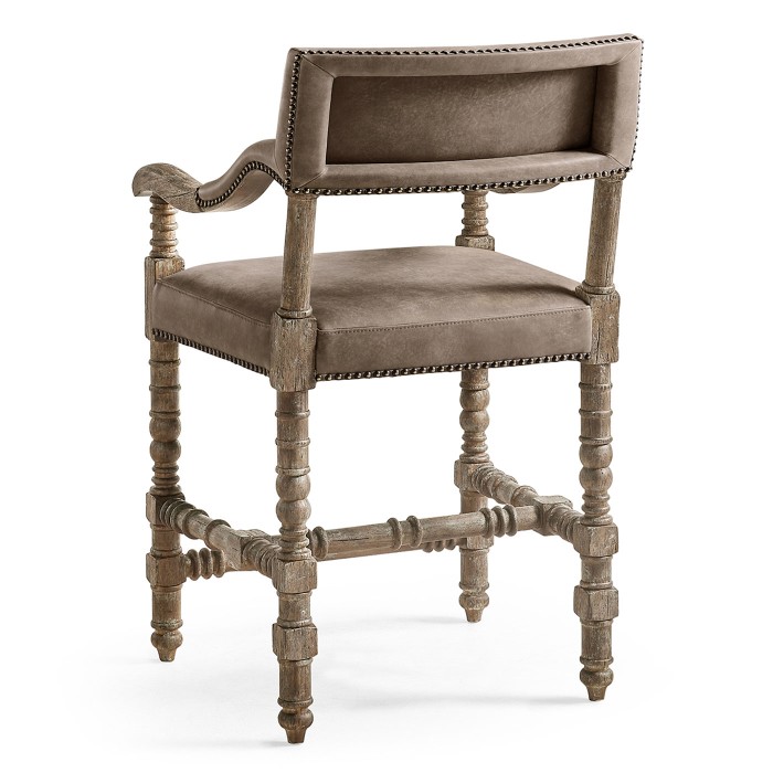 Caldera Light Leather Arm Chair Counter Stool