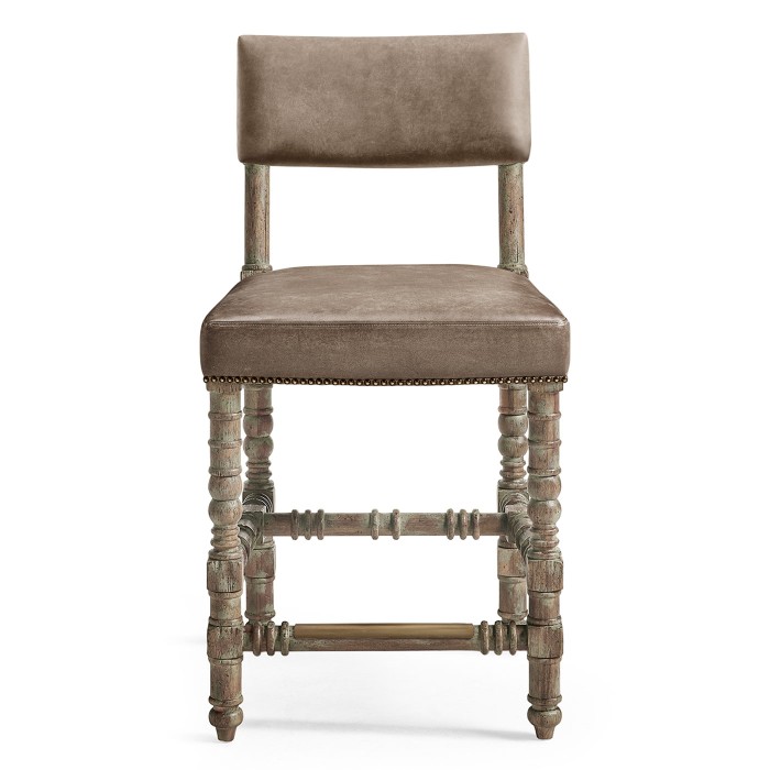 Caldera Light Leather Armless Counter Stool