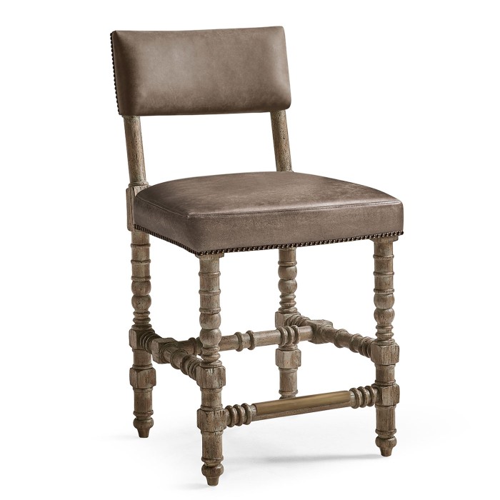Caldera Light Leather Armless Counter Stool