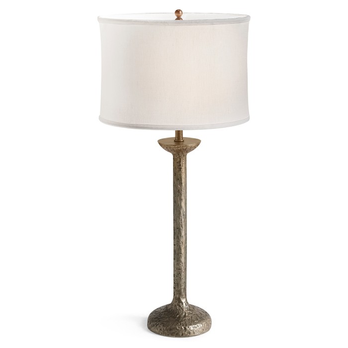 Hammered White Brass Table Lamp