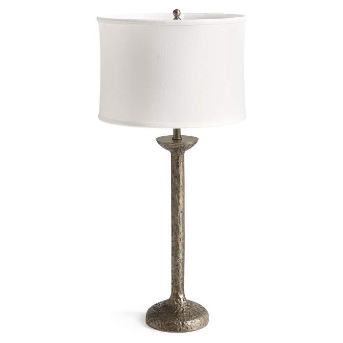 Hammered White Brass Table Lamp