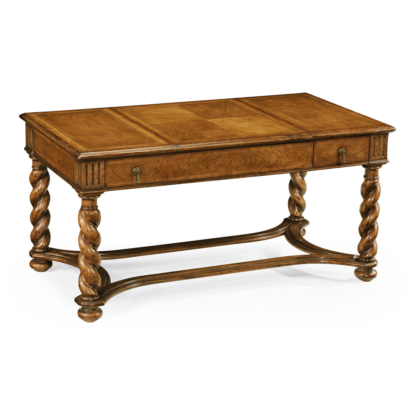 Walnut parquetry coffee games table