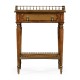 Lamp or bedside table with inset leather