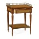 Lamp or bedside table with inset leather