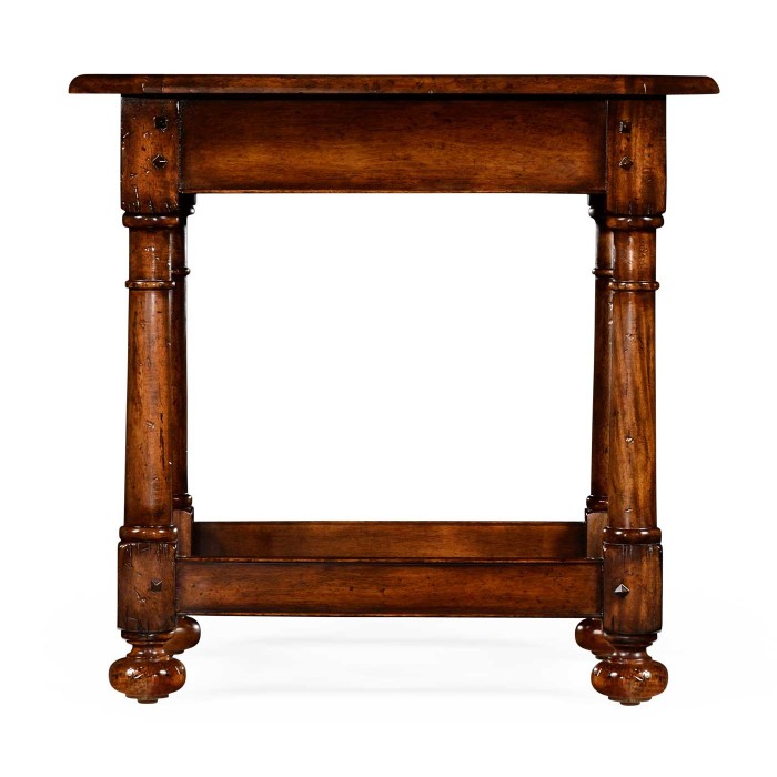 Octagonal dark walnut side table