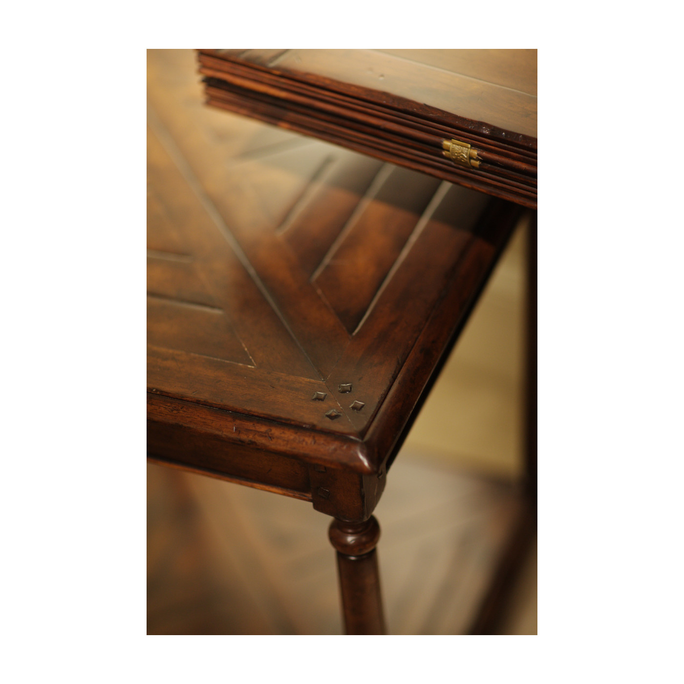 Square Parquet Topped Side Table