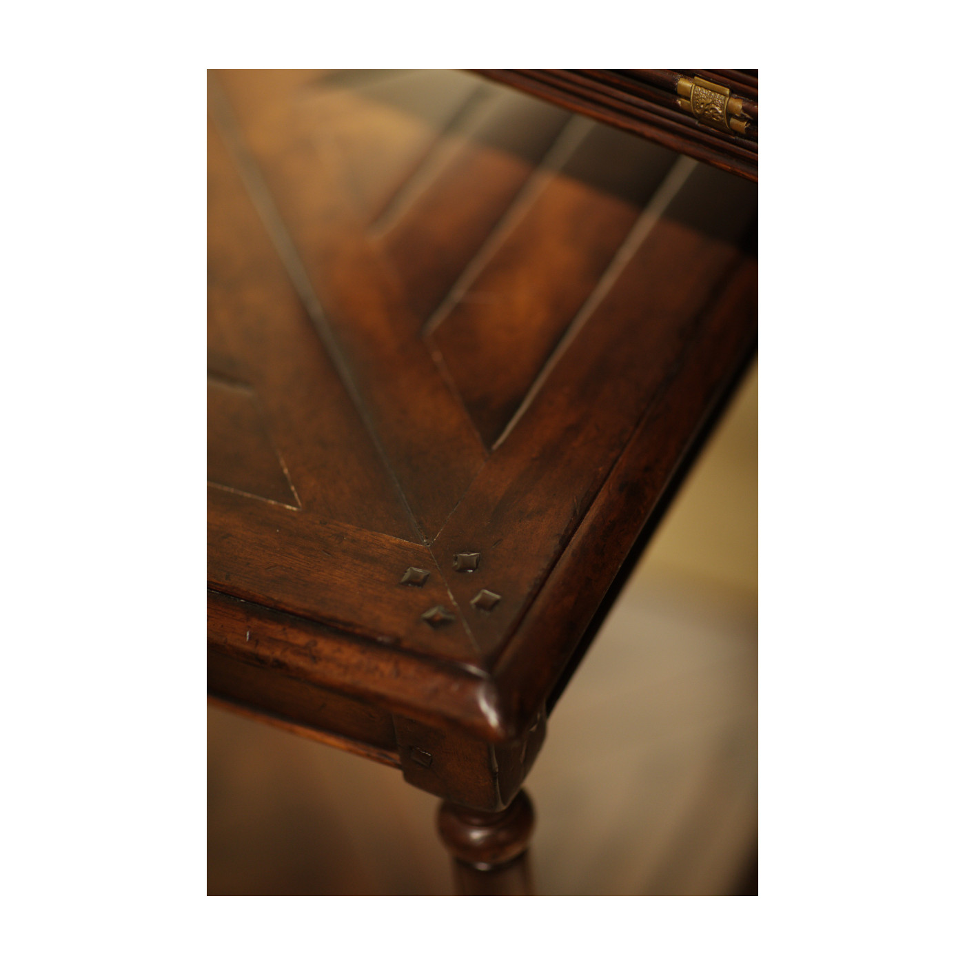 Square Parquet Topped Side Table