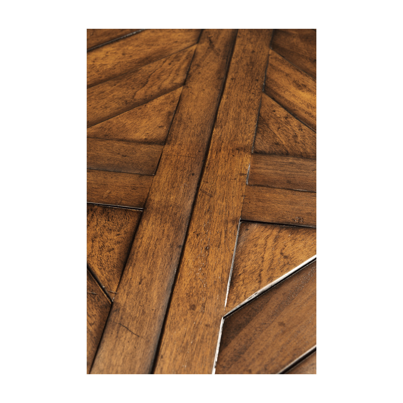 Square Parquet Topped Side Table with Undertier