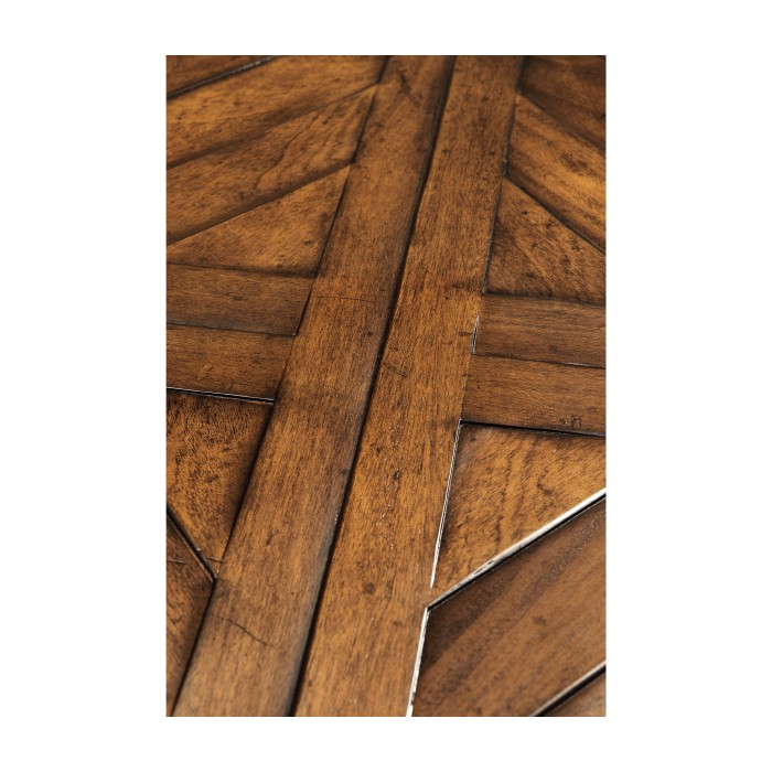 Square Parquet Topped Side Table with Undertier