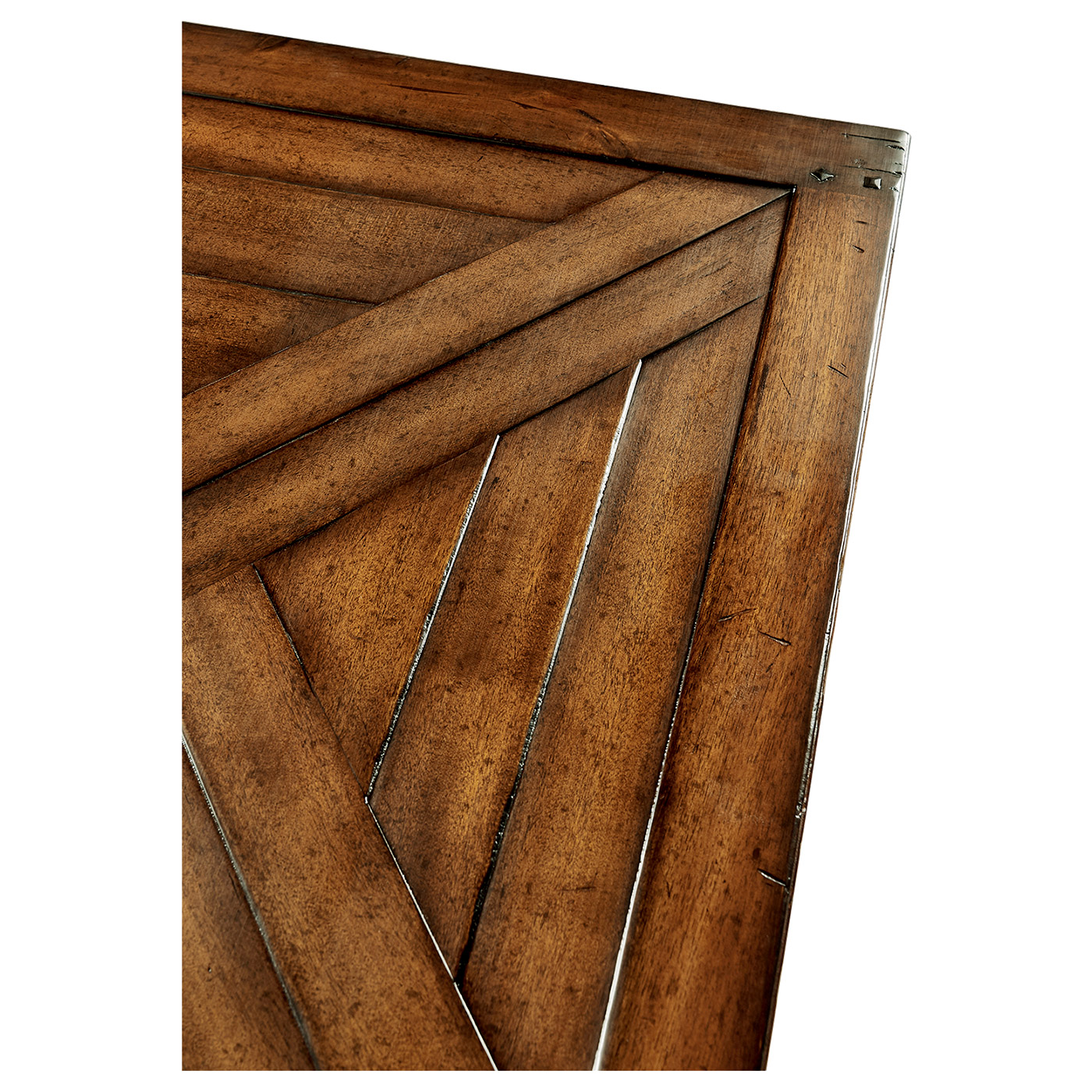 Rectangular parquet side table with drawer